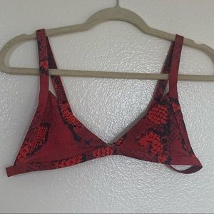 Red snake print bikini set